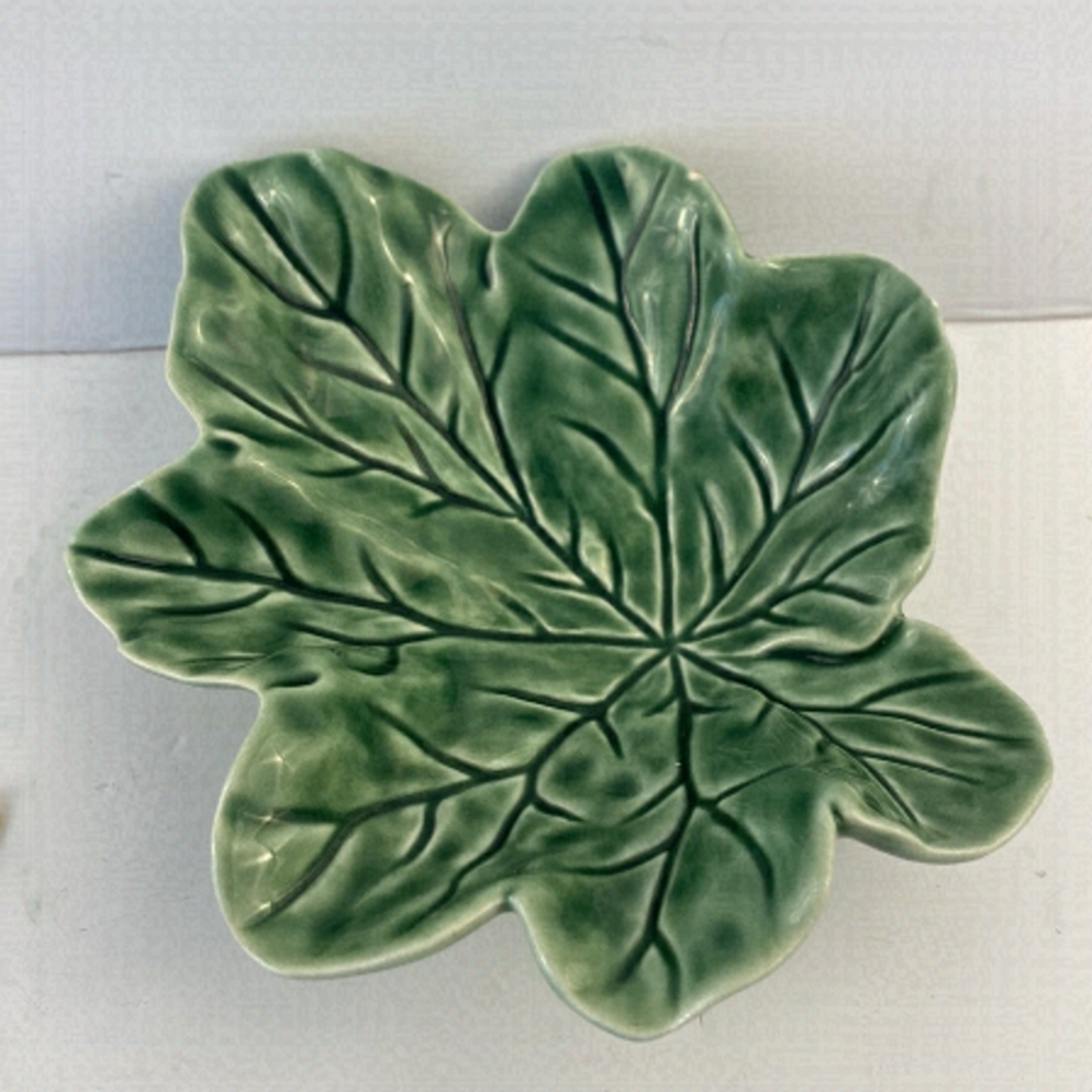 Handmade leaf trinket dish pottery ceramic bowl